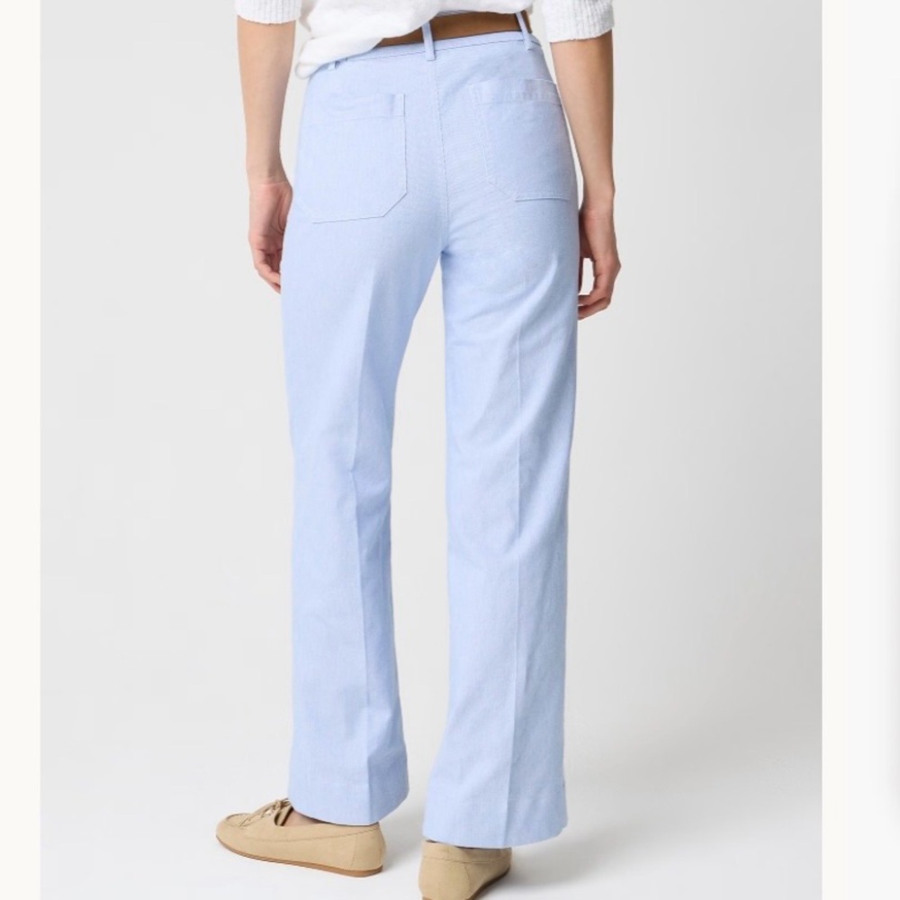 NEW J.Crew High-rise patch-pocket wide-leg pant in white stripe preppy vacation - Picture 2 of 11